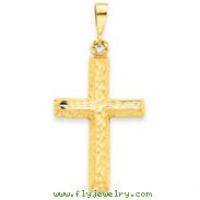 14K Gold Diamond-cut Cross Charm