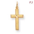 14K Gold Diamond Cut Cross Pendant