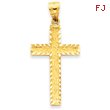 14K Gold Diamond-cut Cross Pendant