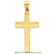 14K Gold Diamond-cut Cross Pendant