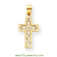 14K Gold Diamond-Cut Filigree Cross Pendant