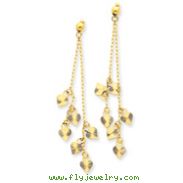 14K Gold Diamond Cut Heart Earrings
