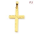 14K Gold Diamond-cut Hollow Cross Pendant