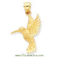 14K Gold Diamond-cut Hummingbird Pendant