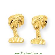 14K Gold Diamond-Cut Palm Tree Earrings