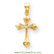 14K Gold Diamond-cut Passion Cross Charm