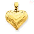 14K Gold Diamond-Cut Puffed Heart Charm