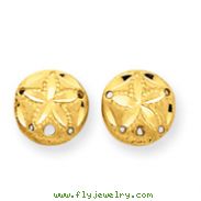 14K Gold Diamond-Cut Sand Dollar Earrings