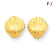 14K Gold Diamond-Cut Shell Earrings