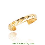 14K Gold Diamond-Cut Toe Ring