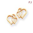 14K Gold Diamond Heart Earring
