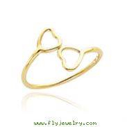 14K Gold Double Heart Toe Ring