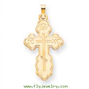 14K Gold Eastern Orthodox Cross Pendant