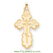 14K Gold Eastern Orthodox Cross Pendant