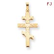 14K Gold Eastern Orthodox Cross Pendant