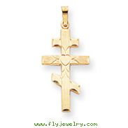 14K Gold Eastern Orthodox Cross Pendant