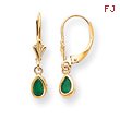 14K Gold Emerald Earrings - May