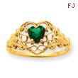 14K Gold Emerald May Birthstone Ring