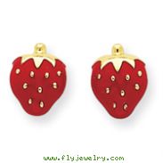 14K Gold Enameled Strawberry Ear