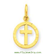 14K Gold Eternal Life Cross Charm