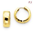 14K Gold Faceted & Polished Hinged 6mm Hoop Earrings
