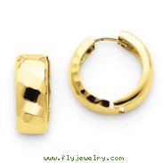 14K Gold Faceted & Polished Hinged 6mm Hoop Earrings