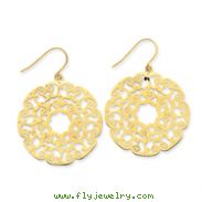 14K Gold Fancy Lace Filigree Dangle Earrings