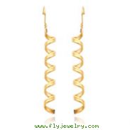 14K Gold Fancy Spiral Drop Earrings