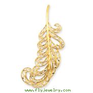 14K Gold Filigree Feather Pin