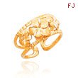 14K Gold Floral Toe Ring