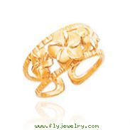 14K Gold Floral Toe Ring