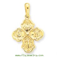 14K Gold Four Way Medal Pendant