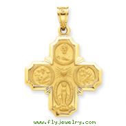 14K Gold Four-Way Medal Pendant