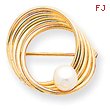 14K Gold Freshwater Cultured Pearl Pin
