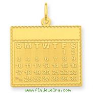 14K Gold Friday The First Day Calendar Pendant