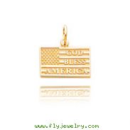 14K Gold God Bless America Flag Charm