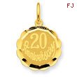 14K Gold Happy 20th Anniversary Charm