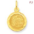14K Gold Happy Birthday Disc Charm