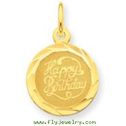 14K Gold Happy Birthday Disc Charm
