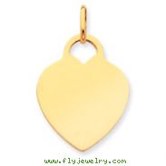 14K Gold Heart Disc Charm