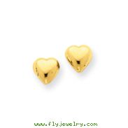 14K Gold Heart Post Earrings