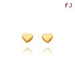 14K Gold Heart Screwback Earrings