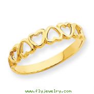 14K Gold High Polished Heart Band Ring
