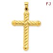 14K Gold Hollow Cross Pendant