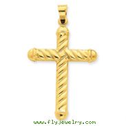 14K Gold Hollow Cross Pendant