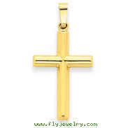 14K Gold Hollow Cross Pendant