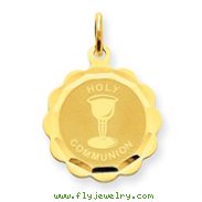 14K Gold Holy Communion Disc Charm