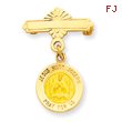 14K Gold Holy Family Medal Pin