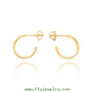 14K Gold Hoop Screwback Earrings