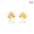 14K Gold Horse Head Earrings